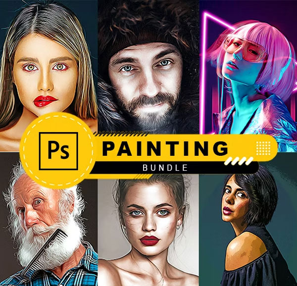 25+ Oil Paint Actions Bundle Free & Premium PSD Actions